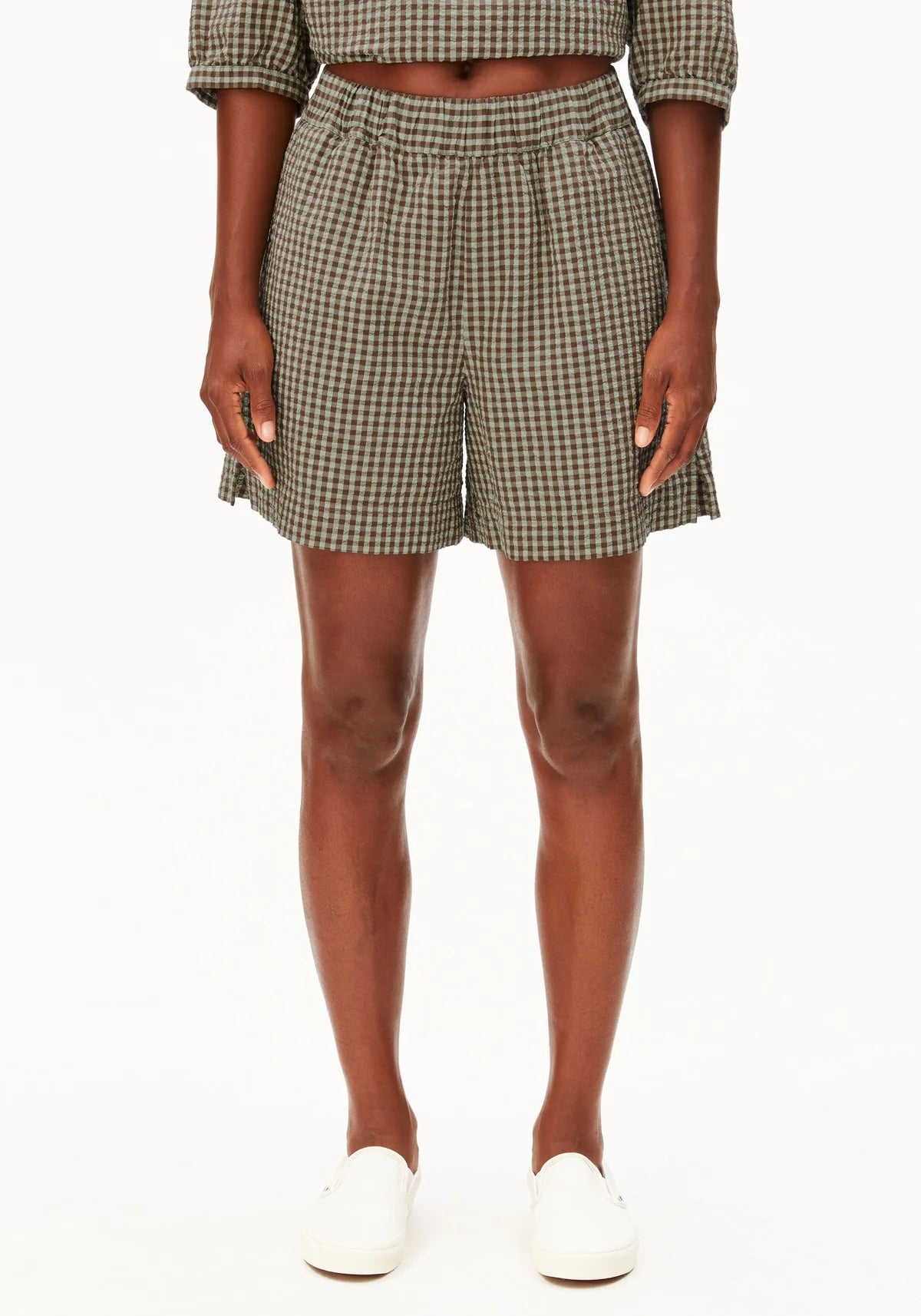 ArmedAngels - Vichy Seersucker Short in Foam-Dried Palm