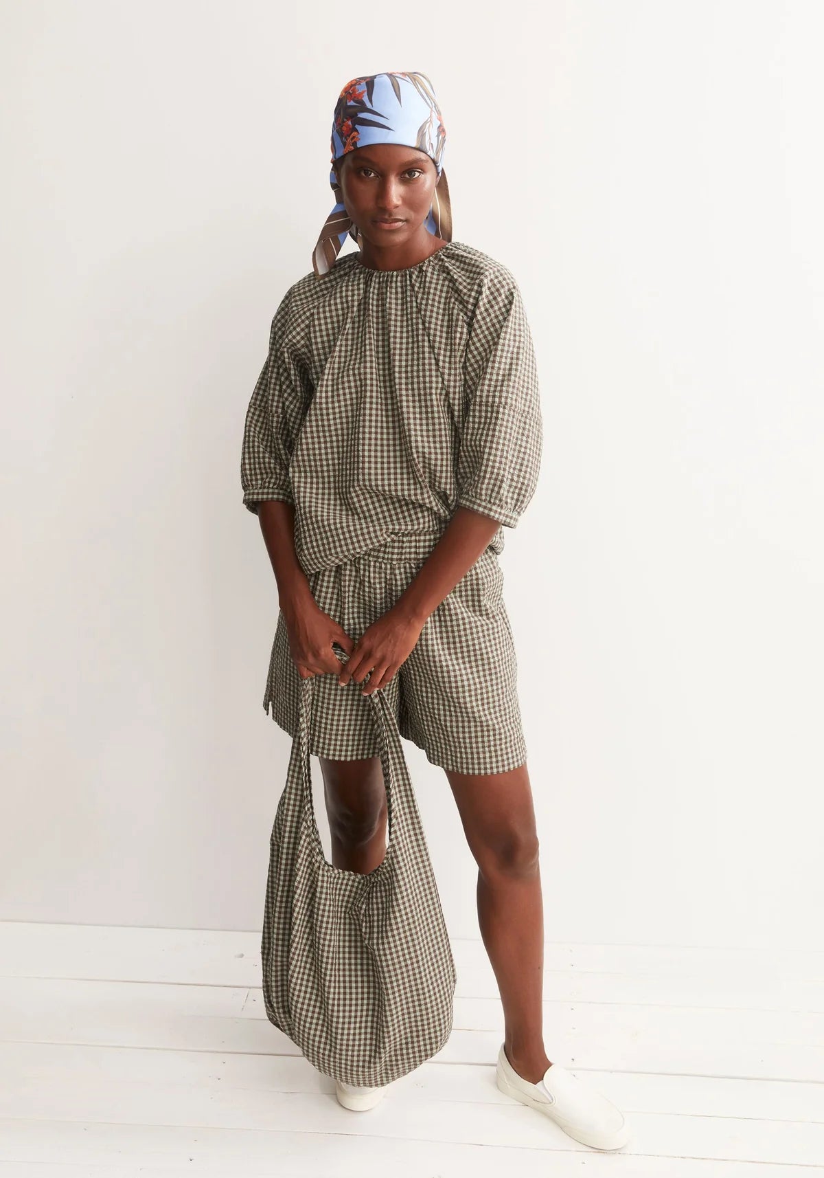 ArmedAngels - Vichy Seersucker Short in Foam-Dried Palm
