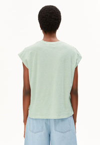 ArmedAngels - Slub Jersey Stripe T-Shirt in Oatmilk-Foam