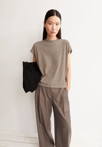 ArmedAngels - Slub Jersey Stripe T-Shirt in Sand Stone/Dried Palm