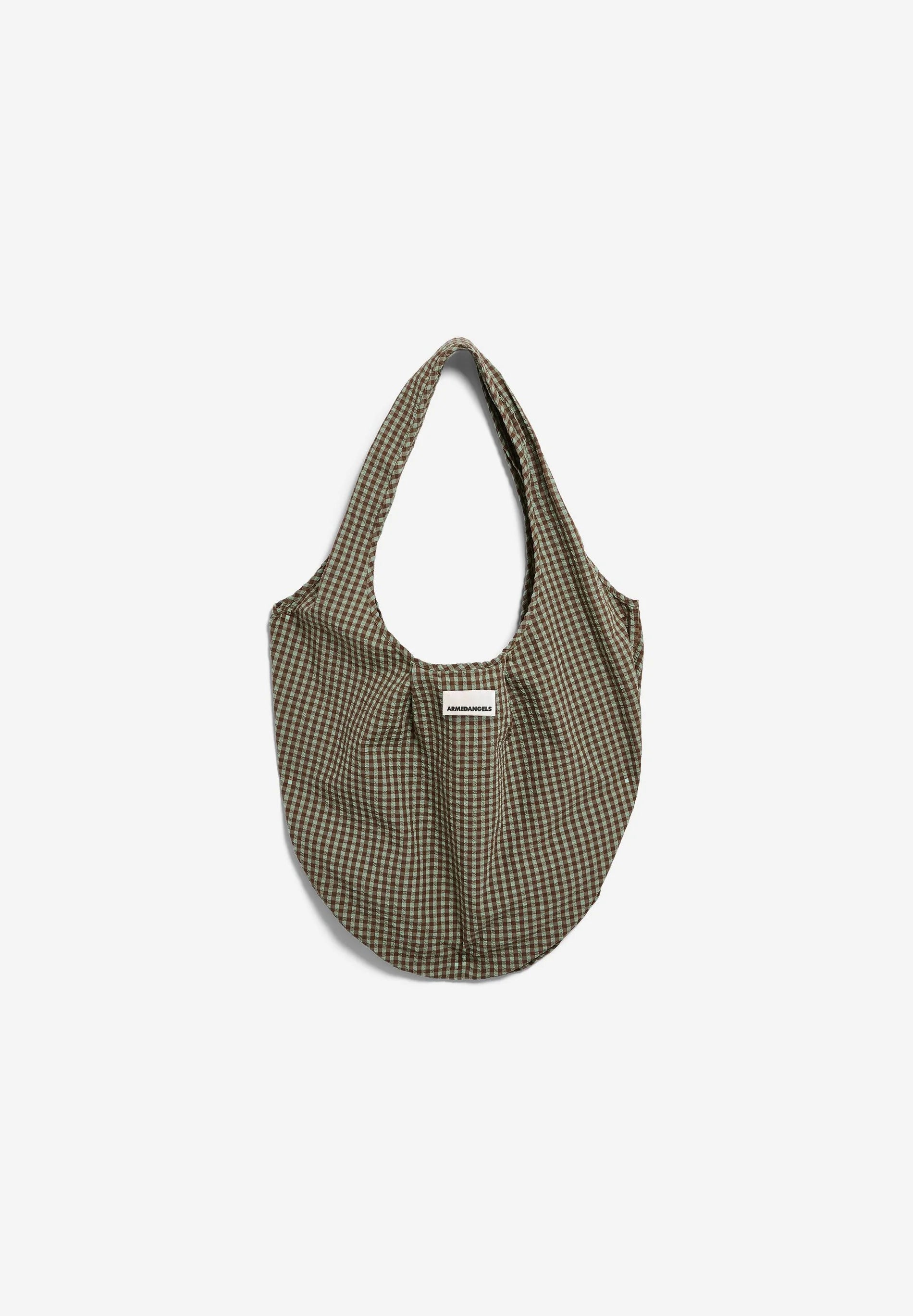 ArmedAngels - Vichy Seersucker Pouch Bag in Foam-Dried Palm