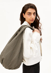 ArmedAngels - Vichy Seersucker Pouch Bag in Foam-Dried Palm