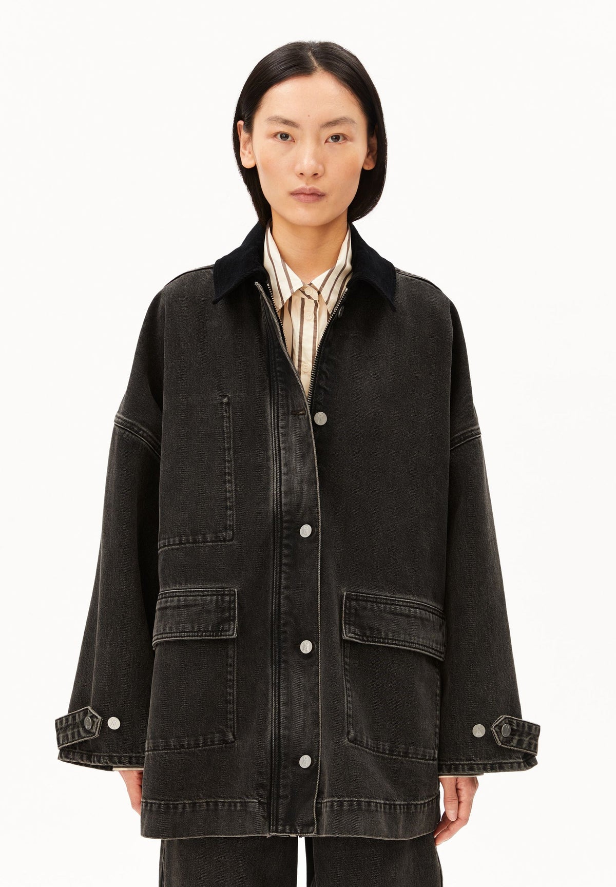 ArmedAngels - Cord Collar Denim Jacket in Nutmeg