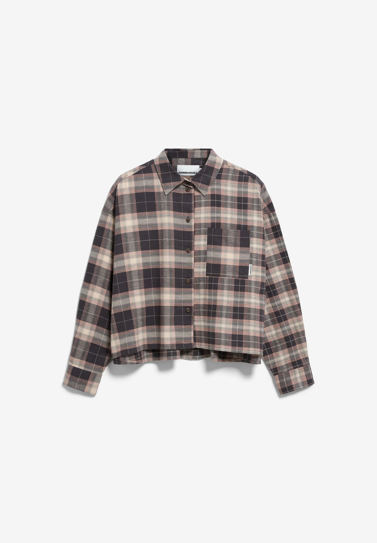 ArmedAngels - Nalaani Patched Check Blouse in Moonshadow/Sandstone