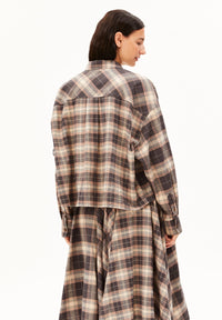 ArmedAngels - Nalaani Patched Check Blouse in Moonshadow/Sandstone