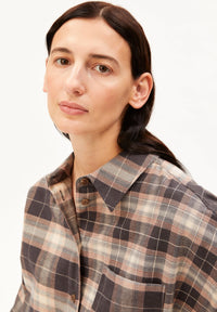 ArmedAngels - Nalaani Patched Check Blouse in Moonshadow/Sandstone
