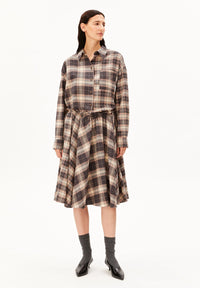 ArmedAngels - Nalaani Patched Check Blouse in Moonshadow/Sandstone