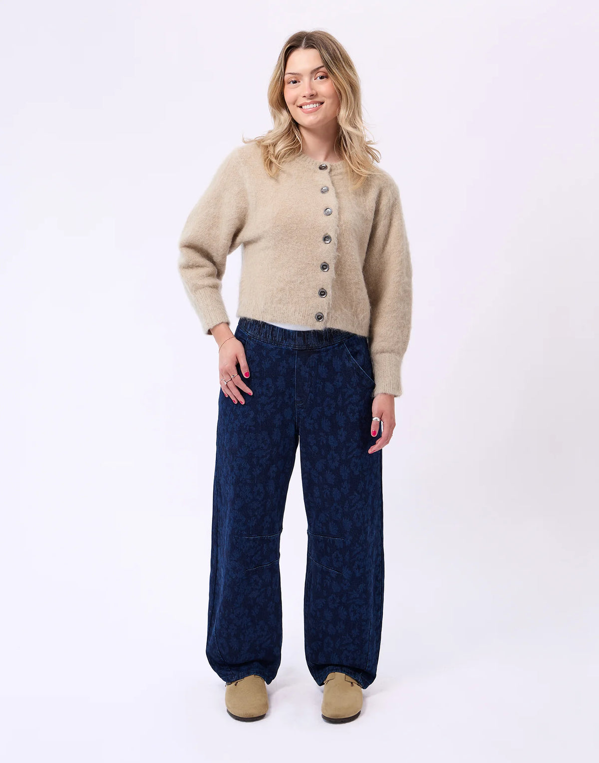 Yoga Jeans - Malia Relaxed Floral Barrel Jeans in Blissful