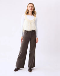 Yoga Jeans - Lily Wide Leg in Chocklad