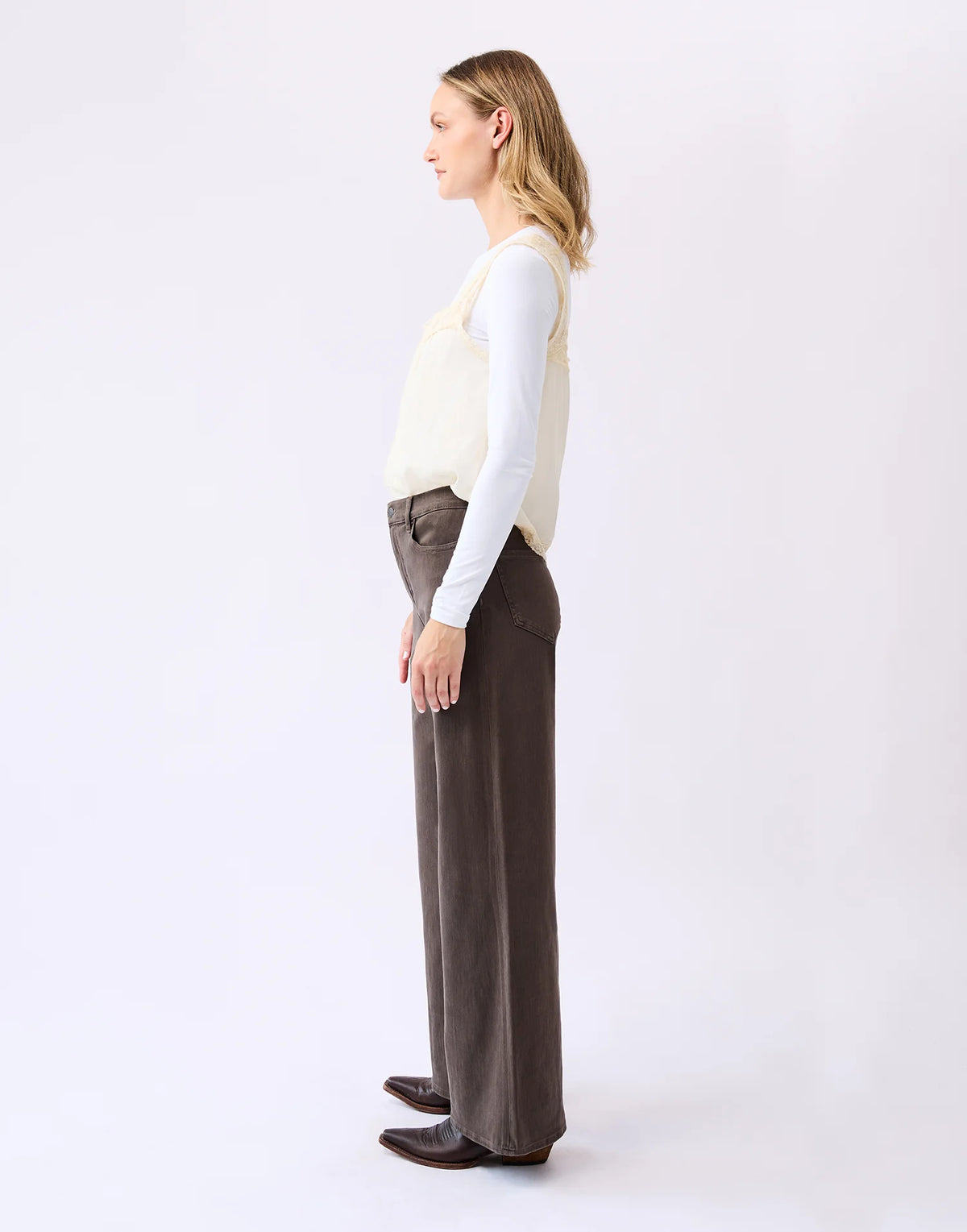 Yoga Jeans - Lily Wide Leg in Chocklad