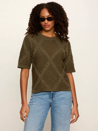 Sanctuary - Diamond Stitch Sweater Tee - Kalamata
