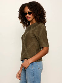 Sanctuary - Diamond Stitch Sweater Tee - Kalamata