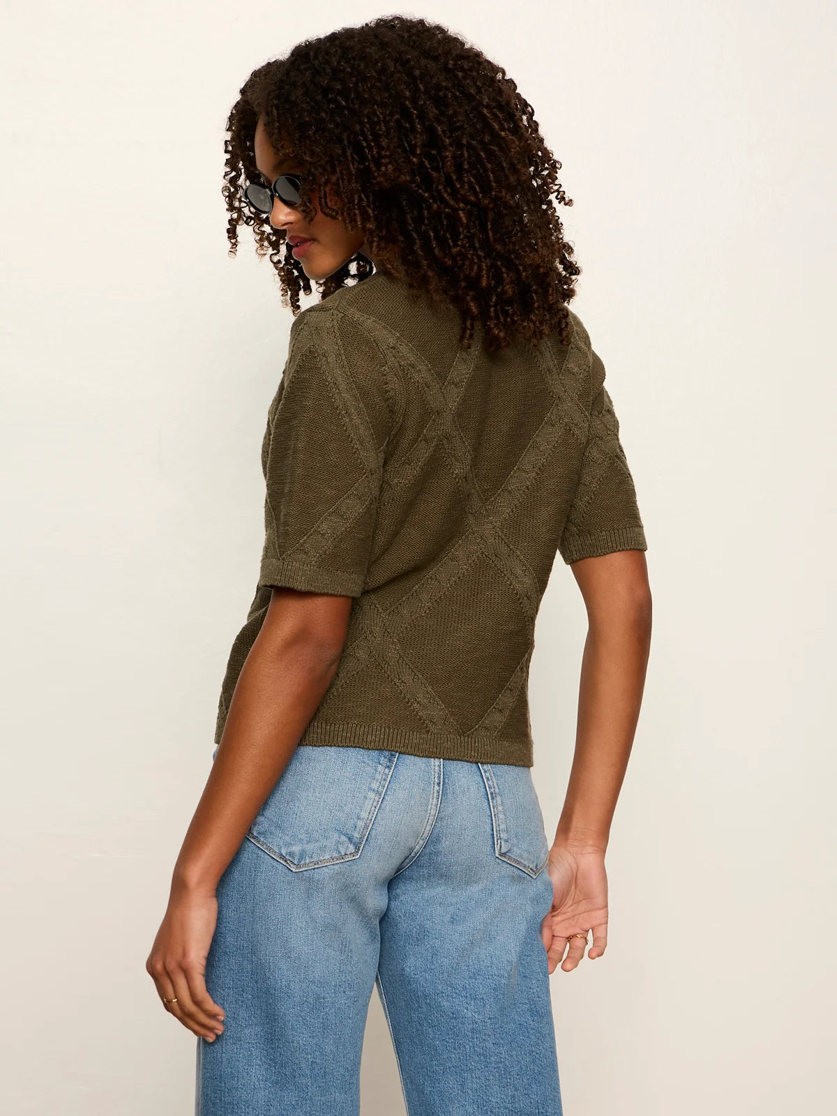 Sanctuary - Diamond Stitch Sweater Tee - Kalamata