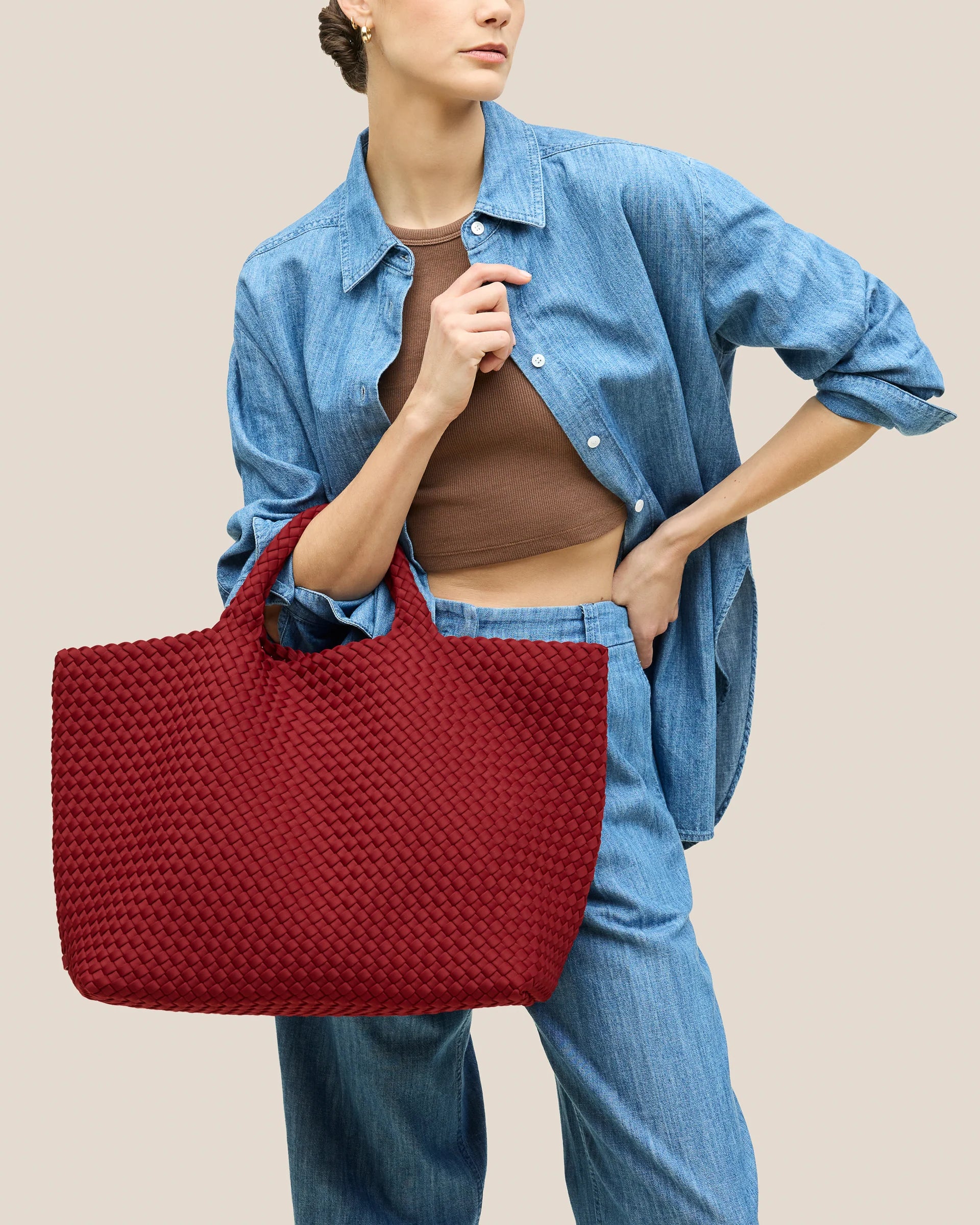 NAGHEDI - St Barths Large Tote - Rosso