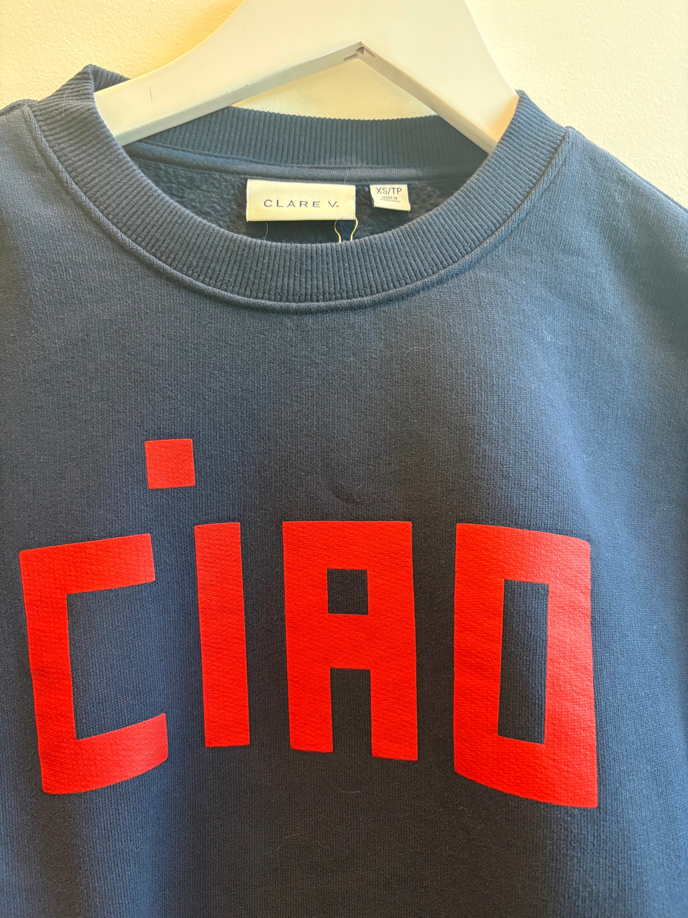 Clare V. - Oversized Sweatshirt in Block Ciao Navy