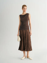 Meilleur Moment - Crinkle Skirt in Brown