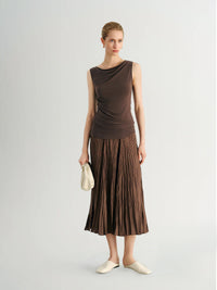 Meilleur Moment - Ruched Tank Top in Coffee