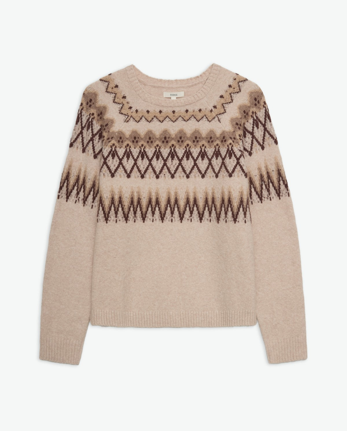 YERSE - Jacquard Sweater in Ecru