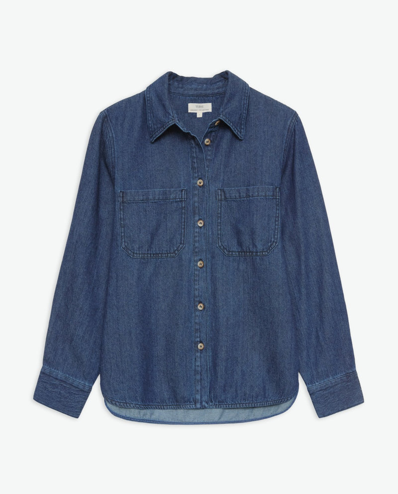 YERSE - Denim Shirt in Indigo Blue