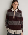 YERSE - Polo Neck Stripe Jumper in Marrón