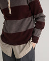 YERSE - Polo Neck Stripe Jumper in Marrón