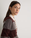 YERSE - Polo Neck Stripe Jumper in Marrón