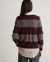 YERSE - Polo Neck Stripe Jumper in Marrón