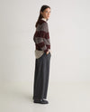YERSE - Polo Neck Stripe Jumper in Marrón