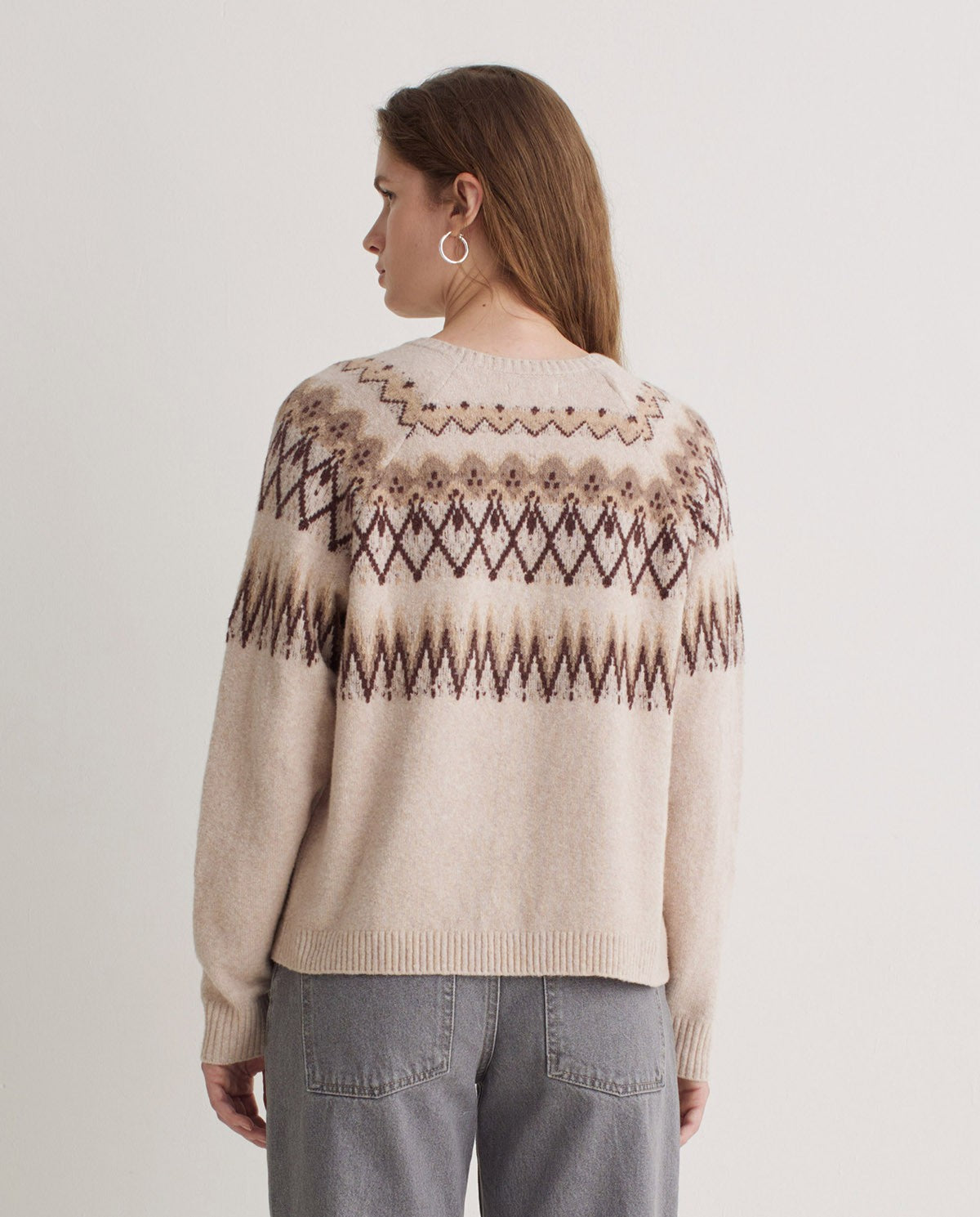YERSE - Jacquard Sweater in Ecru