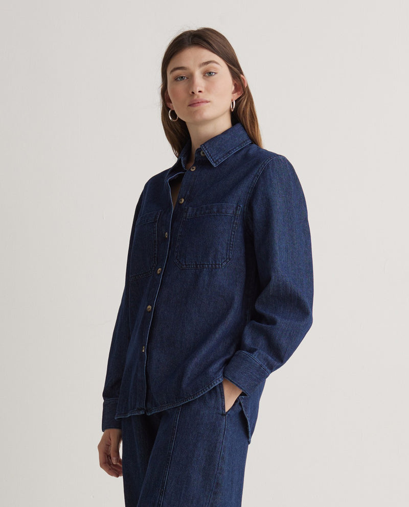 YERSE - Denim Shirt in Indigo Blue
