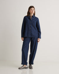 YERSE - Denim Shirt in Indigo Blue