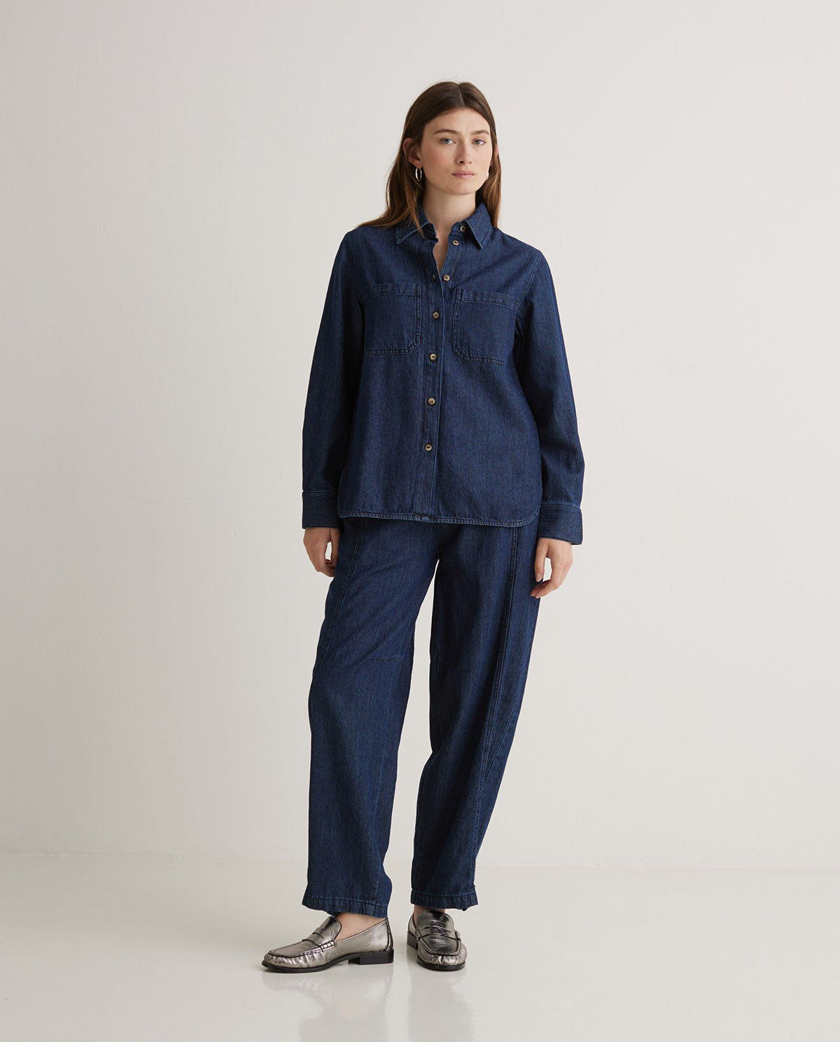 YERSE - Denim Shirt in Indigo Blue