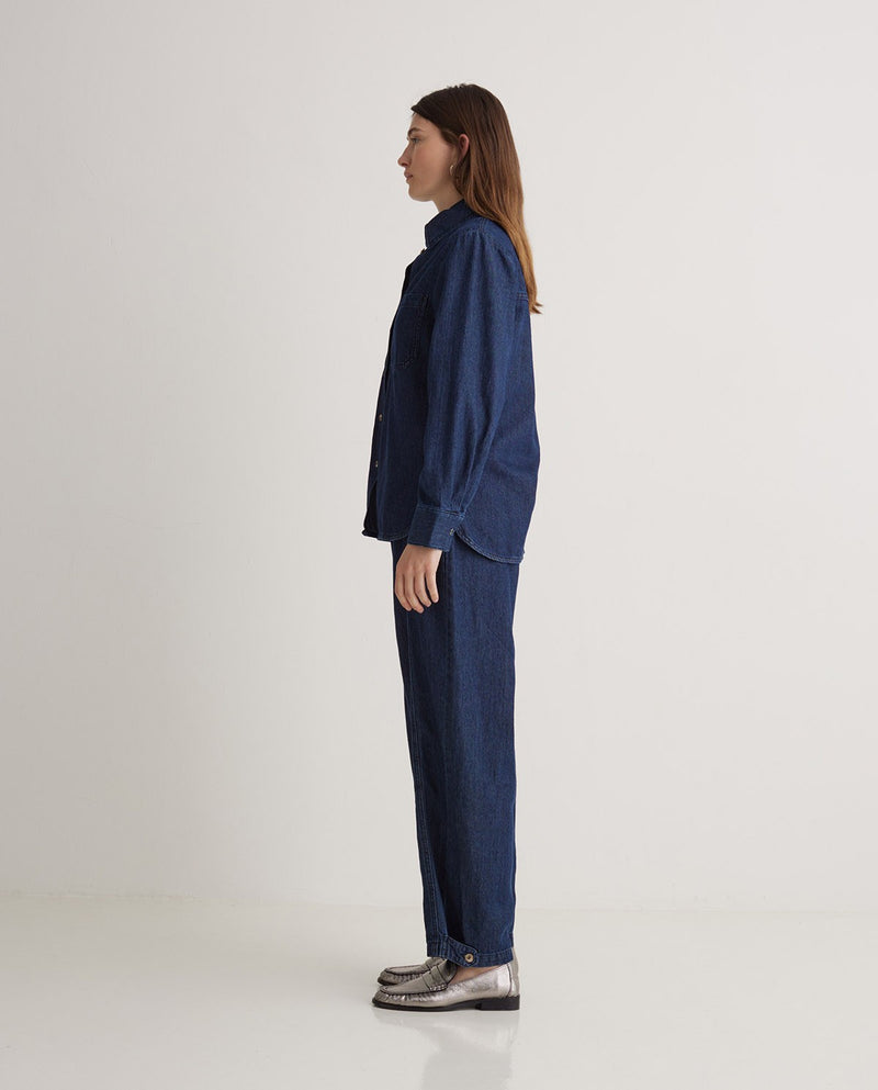 YERSE - Denim Shirt in Indigo Blue
