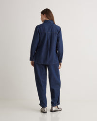 YERSE - Denim Shirt in Indigo Blue