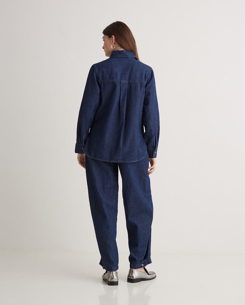 YERSE - Denim Shirt in Indigo Blue