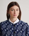 YERSE - Jacquard Short Jacket in Indigo