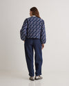 YERSE - Jacquard Short Jacket in Indigo