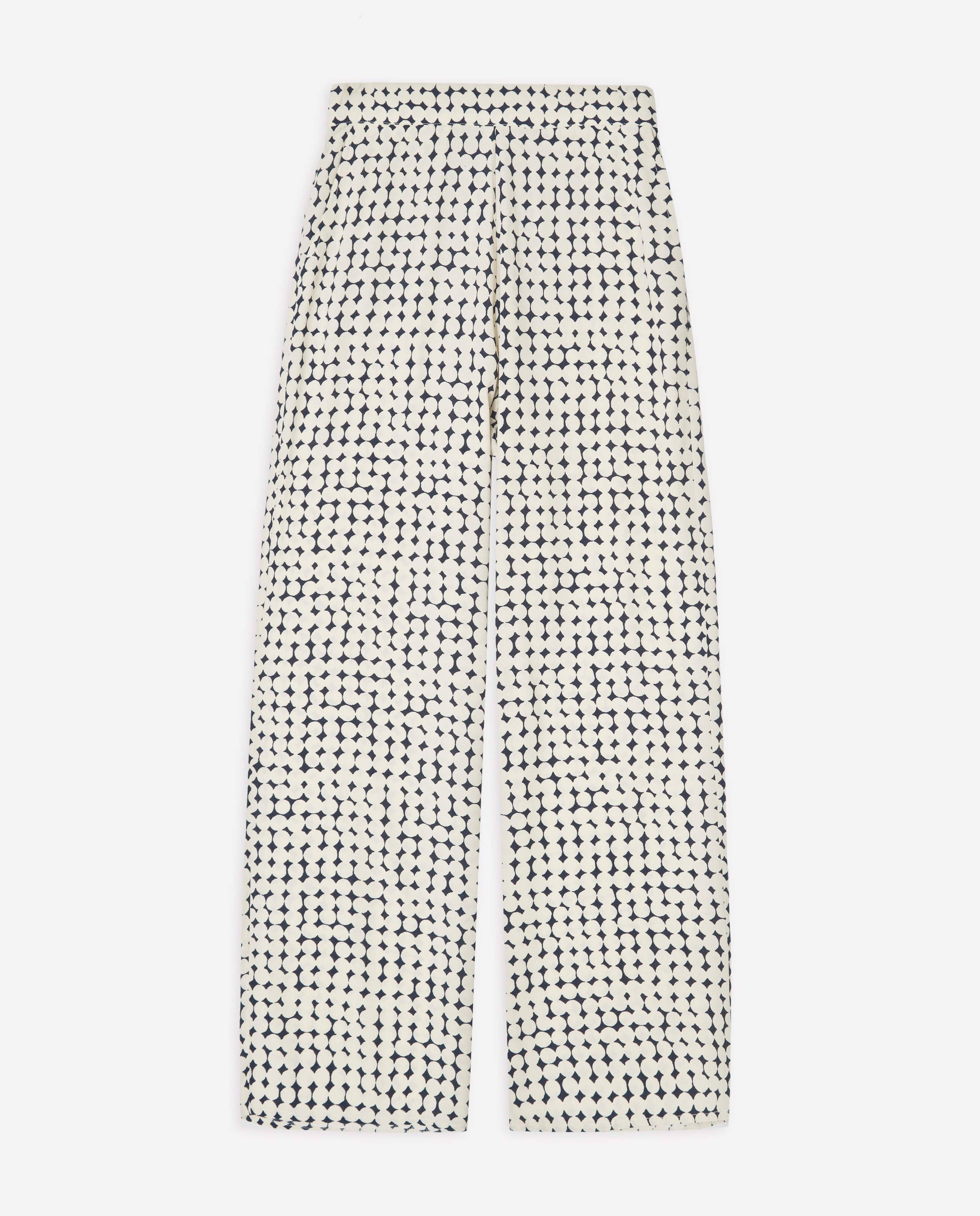 YERSE - Crepe Trousers in Navy Dots