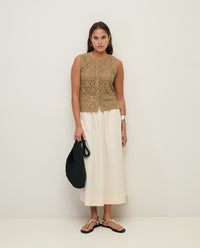 YERSE - Crochet Vest in Hunter Green