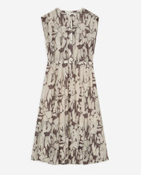 YERSE - Printed Viscose Dress in Brown