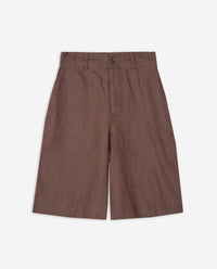 YERSE - Linen Shorts in Chocolate