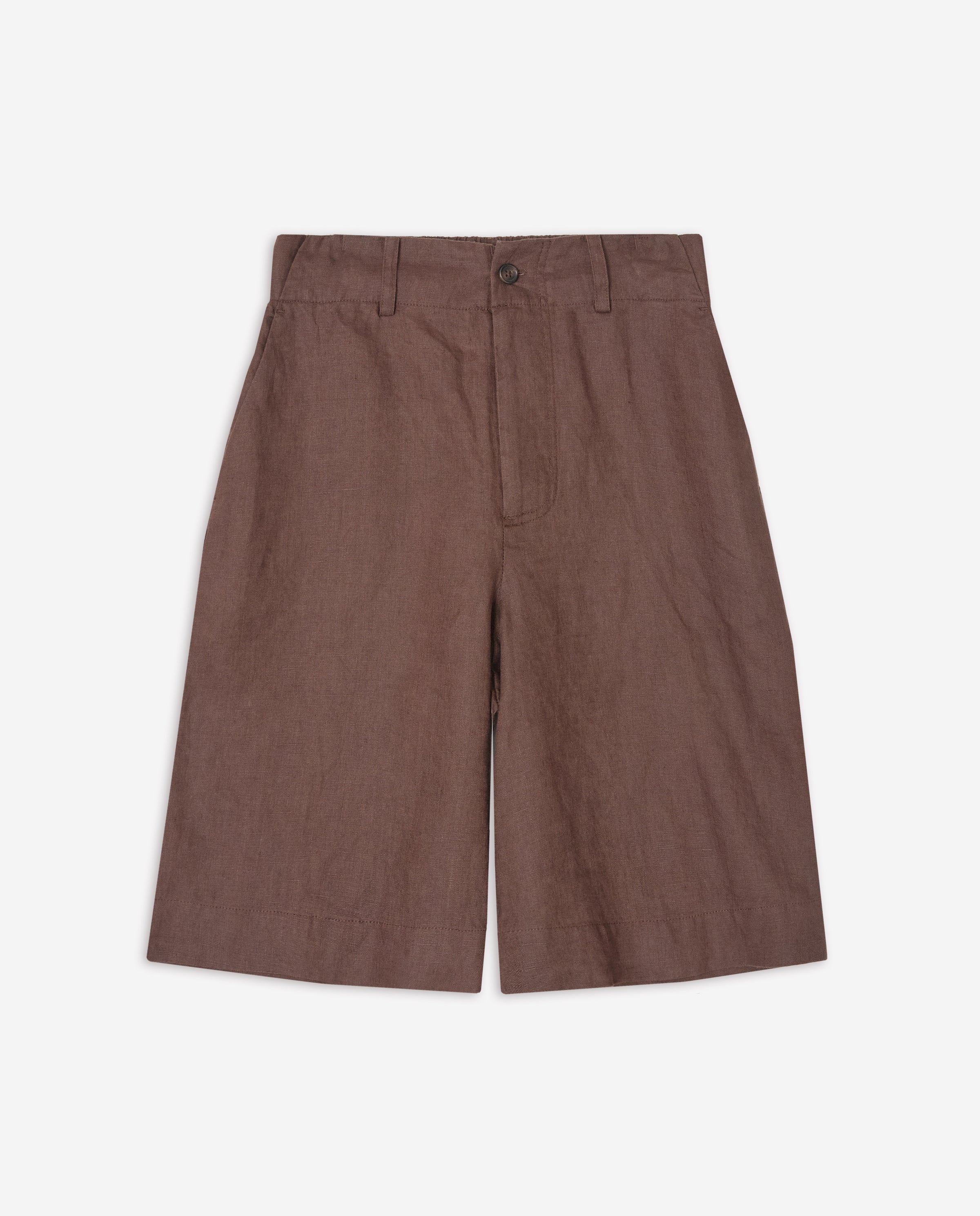 YERSE - Linen Shorts in Chocolate