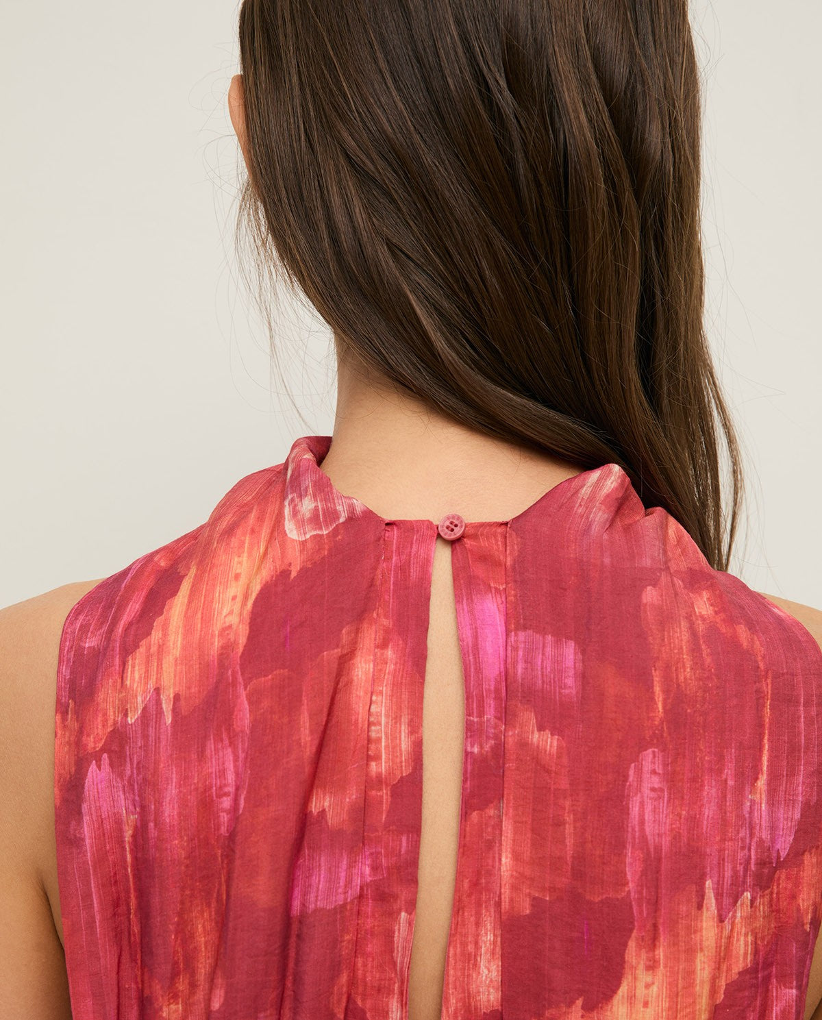 YERSE - Long Halter Neck Dress in Red