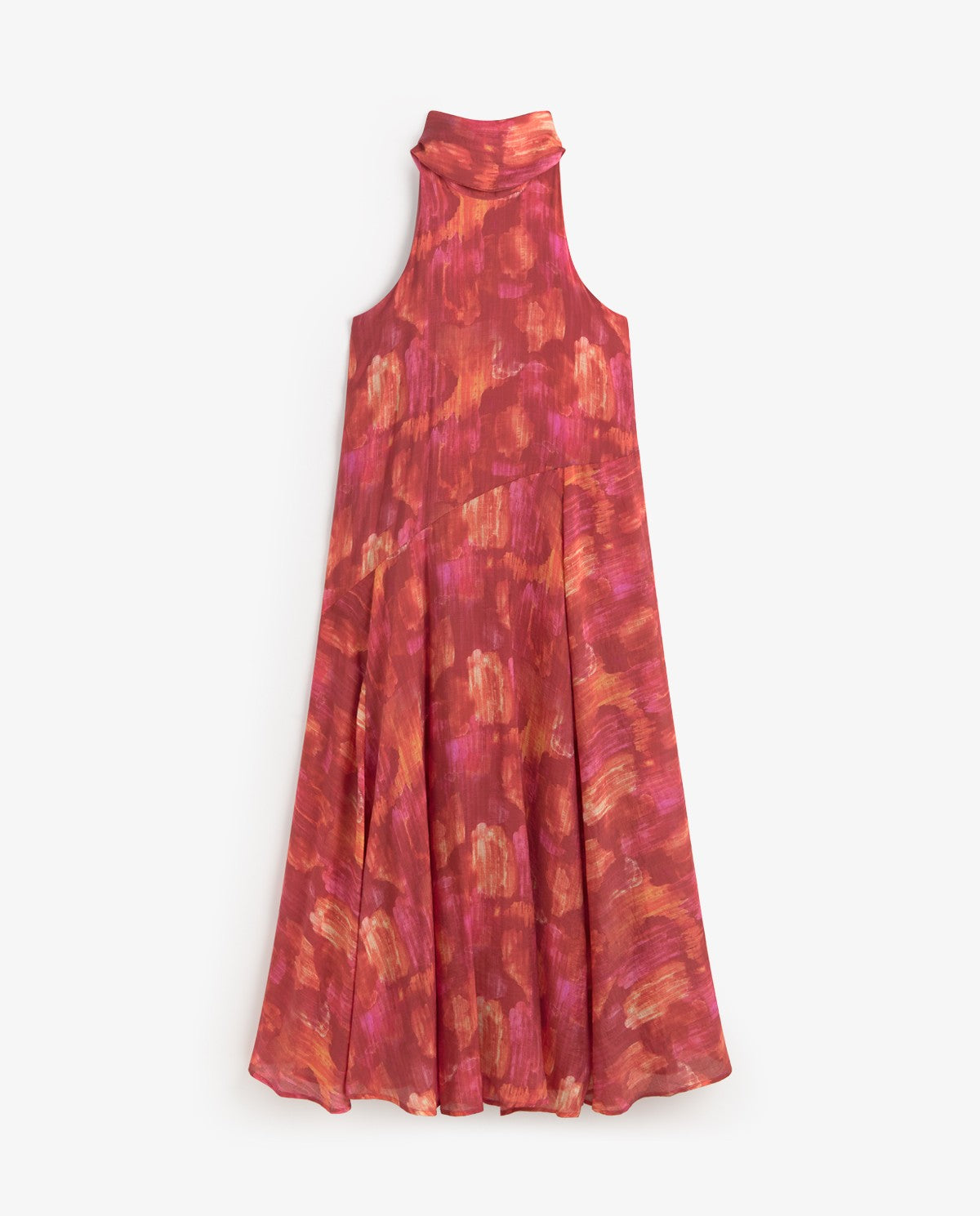 YERSE - Long Halter Neck Dress in Red