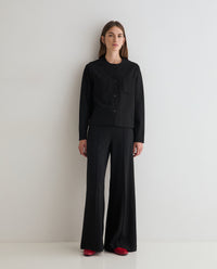 YERSE - High-Waist Elastic Trousers in Black
