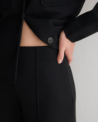 YERSE - High-Waist Elastic Trousers in Black