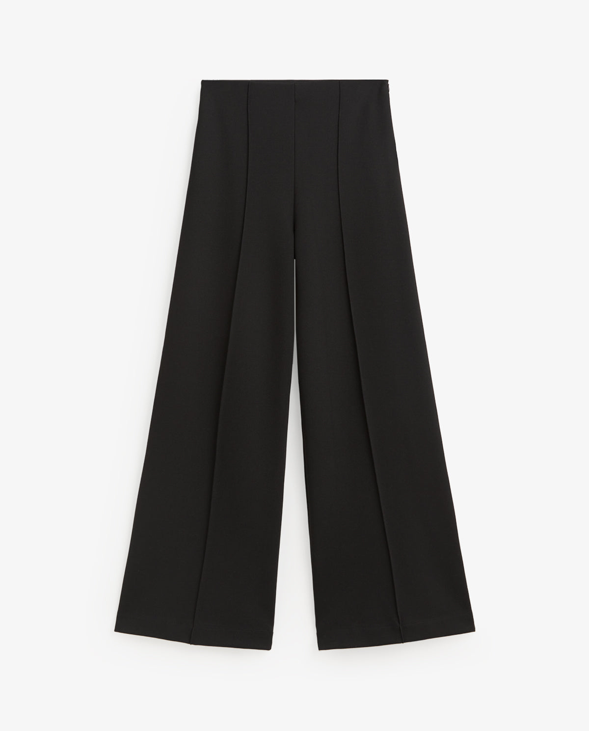 YERSE - High-Waist Elastic Trousers in Black