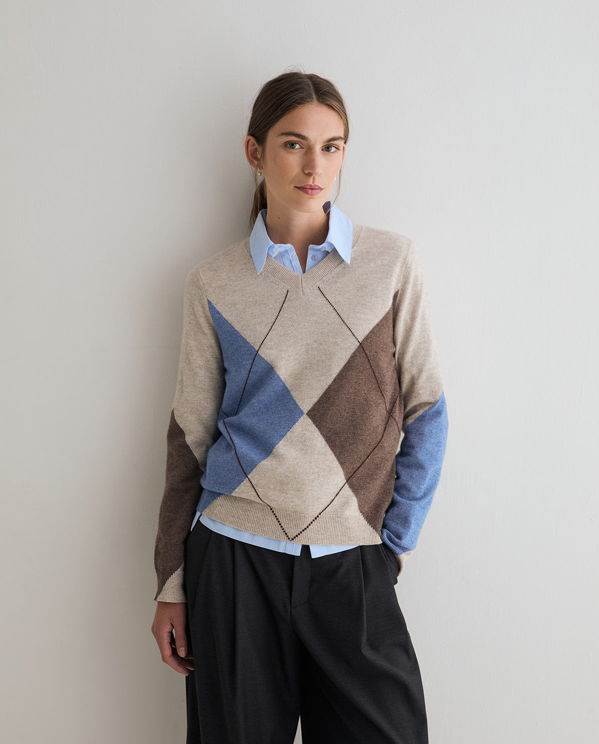 YERSE - Diamond-Pattern Sweater