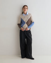 YERSE - Diamond-Pattern Sweater
