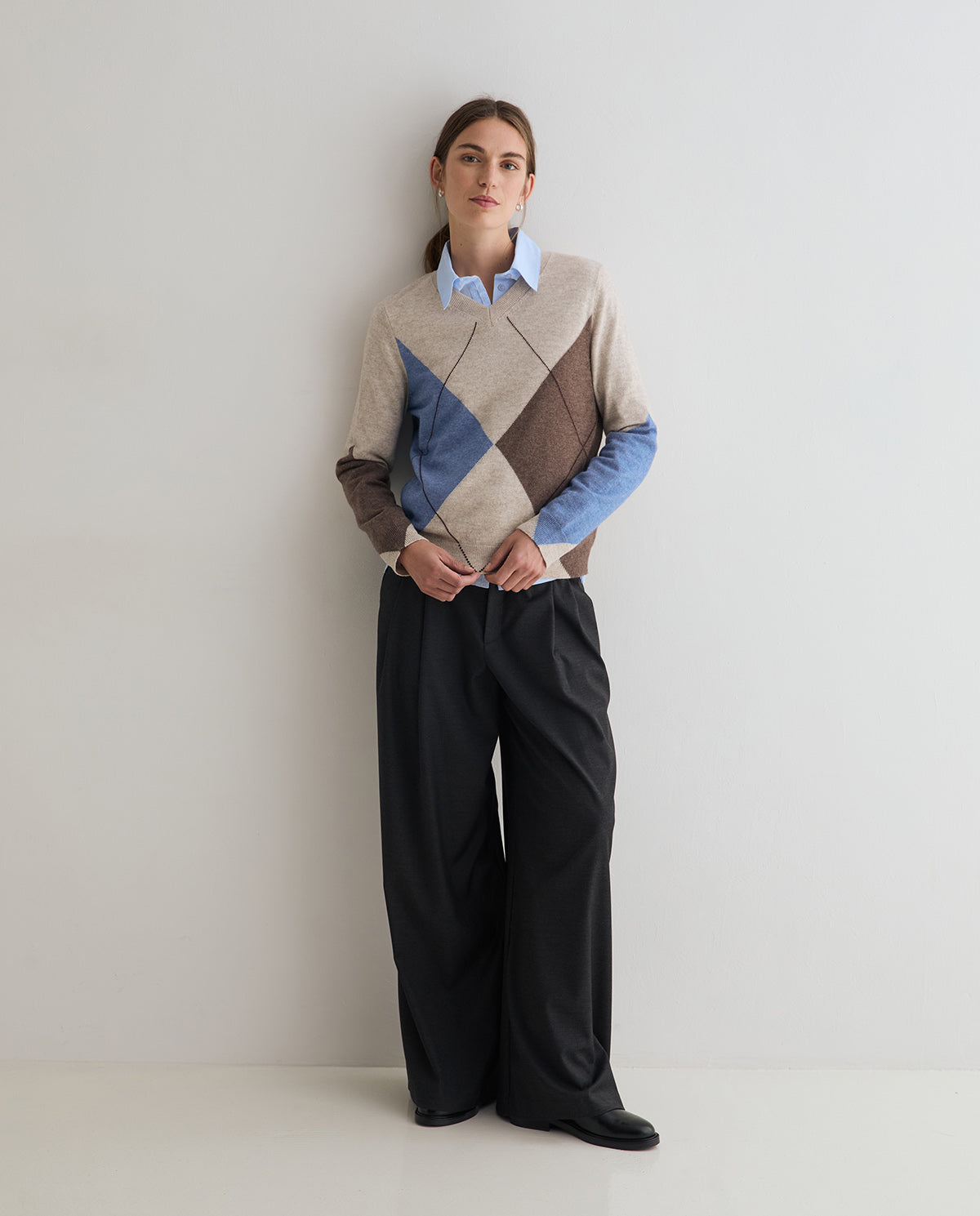 YERSE - Diamond-Pattern Sweater